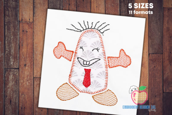 Cartoon Looks Funny Stitch Applique for Holiday Embroidery