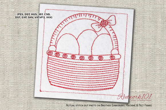 Easter Basket with Eggs Redwork: A Designer's Review for Personalized Gifts