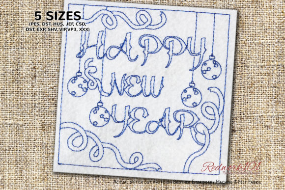 Happy New Year Celebration Redwork: A Designer's Review