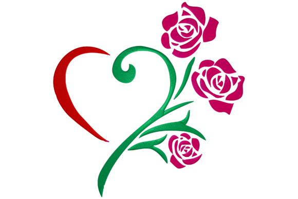 Heart Rose Flower: A Hand-Digitized Embroidery Design Worth Stitching